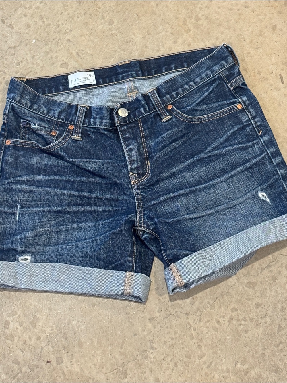 Dark Wash Denim Cuffed Women’s Shorts